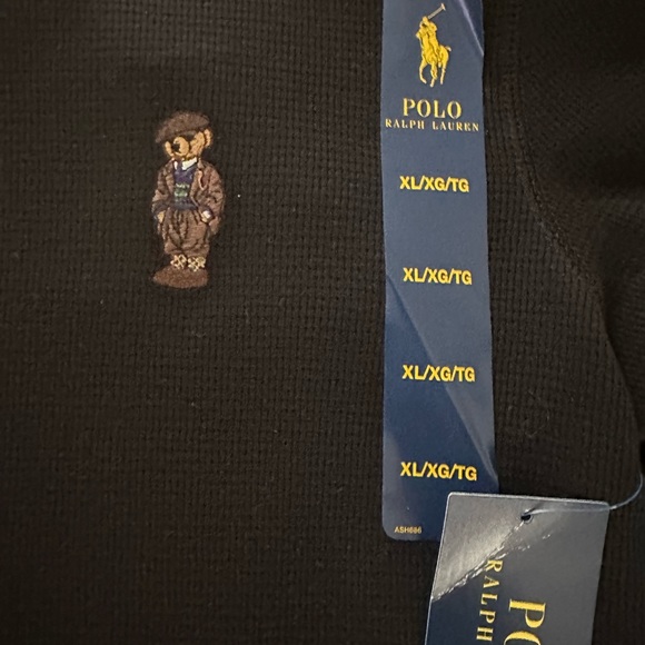 NWT - POLO RALPH LAUREN MENS XL BLACK LONG SLEEVE CREWNECK - Picture 5 of 5
